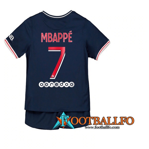 Camisetas Futbol PSG (Mbappé 7) Ninos Primera 2020/2021