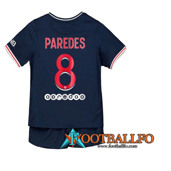 Camisetas Futbol PSG (Paredes 8) Ninos Primera 2020/2021