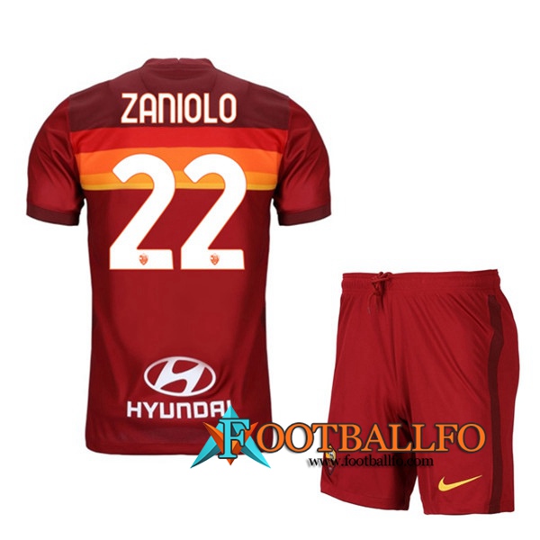 Camisetas Futbol AS Roma (ZANIOLO 22) Ninos Primera 2020/2021