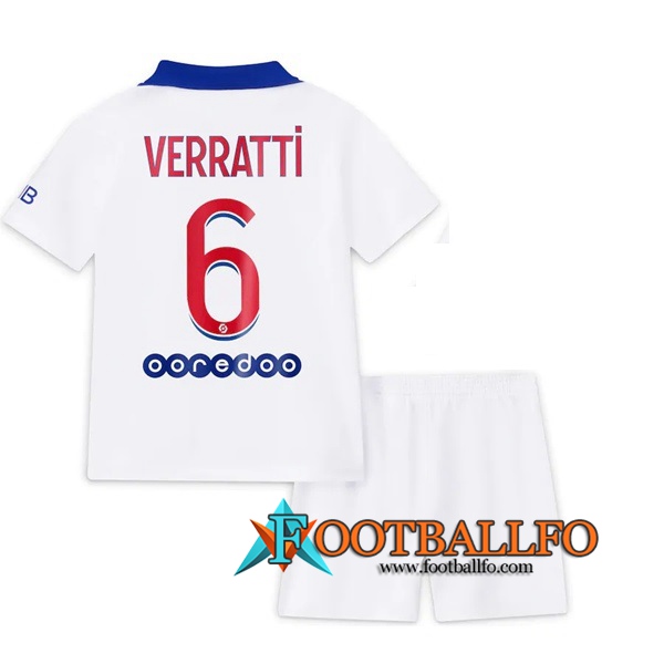 Camisetas Futbol PSG (Verratti 6) Ninos Segunda 2020/2021