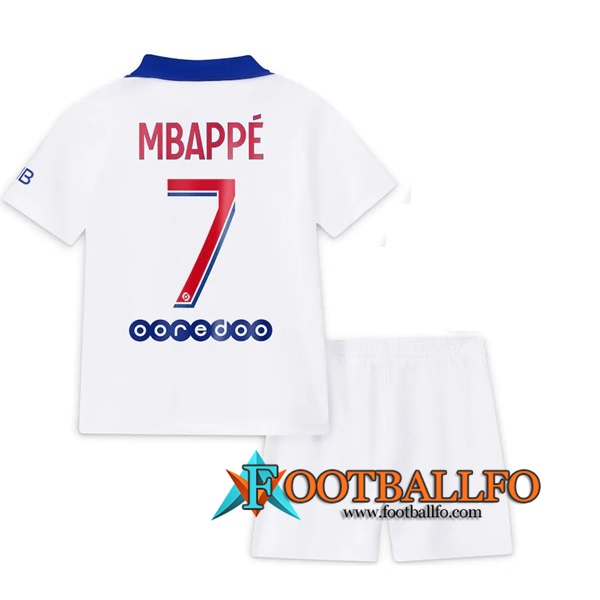 Camisetas Futbol PSG (Mbappé 7) Ninos Segunda 2020/2021