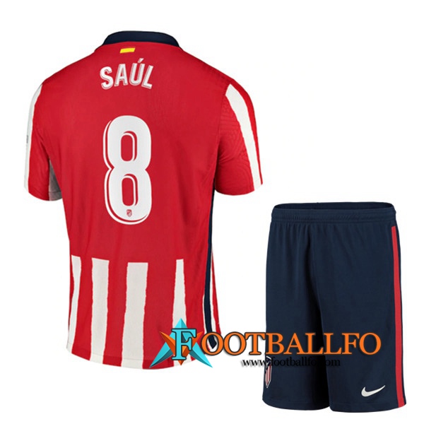 Camisetas Futbol Atletico Madrid (Saul 8) Ninos Primera 2020/2021