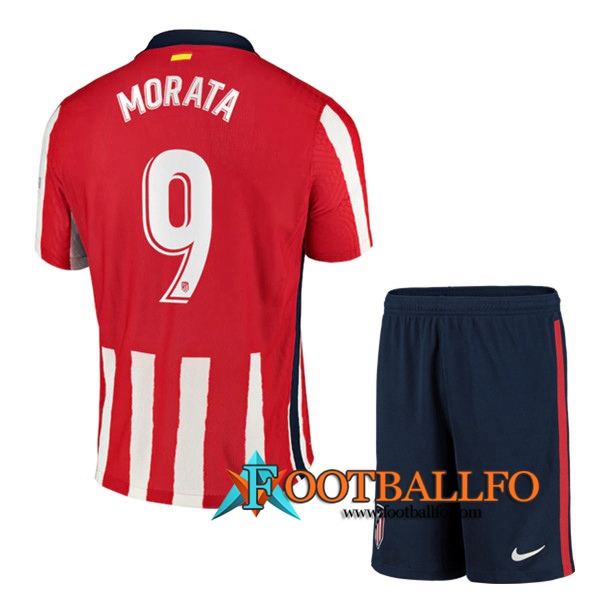Camisetas Futbol Atletico Madrid (Morata 9) Ninos Primera 2020/2021