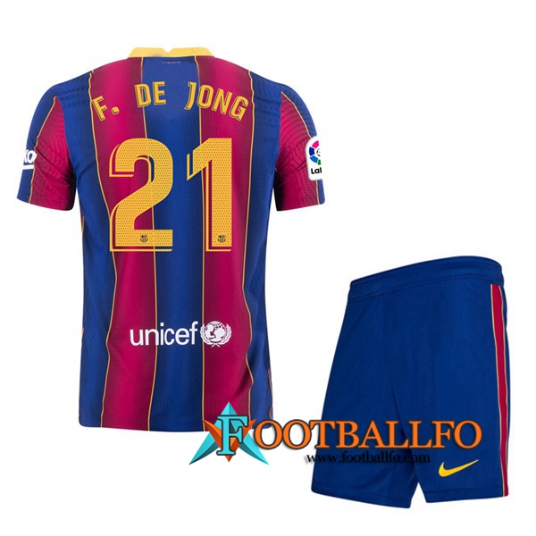 Camisetas Futbol FC Barcelona (F.DE JONG 21) Ninos Primera 2020/2021