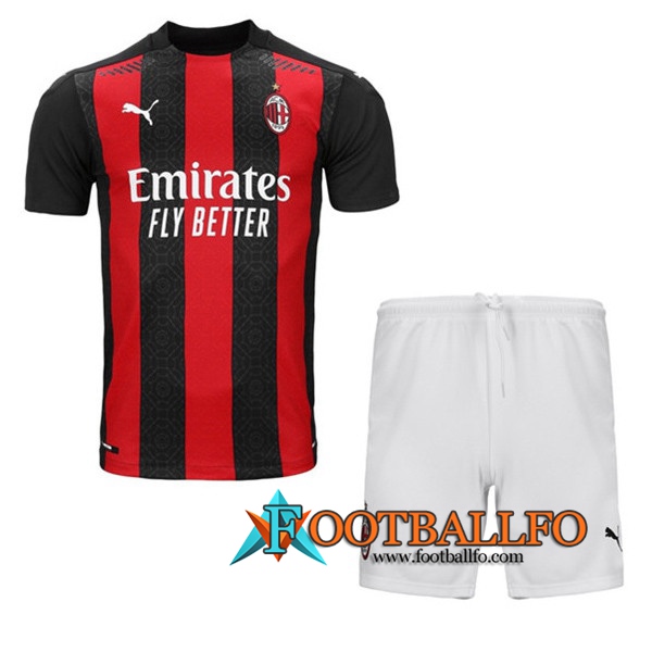 Nuevo Camisetas Futbol Milan AC Ninos Primera 2020/2021