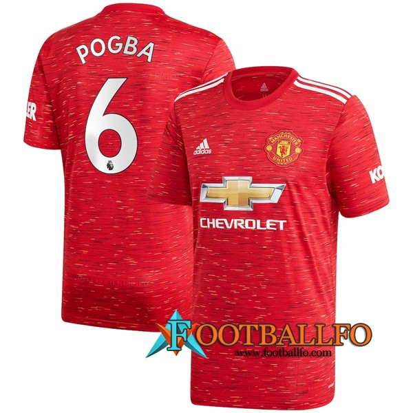 Camisetas Futbol Manchester United (Pogba 6) Primera 2020/2021