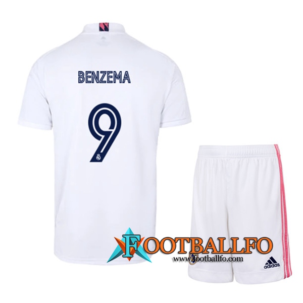 Camisetas Futbol Real Madrid (BENZEMA 9) Ninos Primera 2020/2021