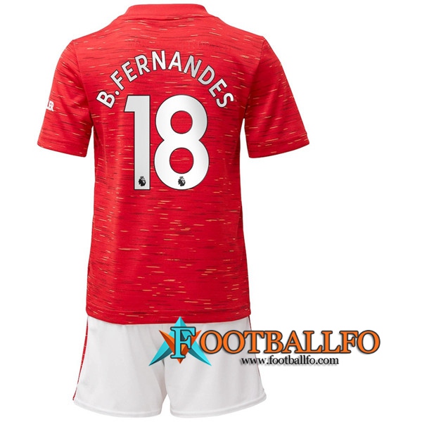 Camisetas Futbol Manchester United (B.Fernandes 18) Ninos Primera 2020/2021