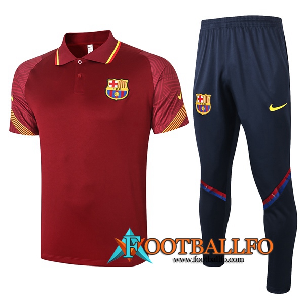 Polo Futbol FC Barcelona + Pantalones Roja 2020/2021