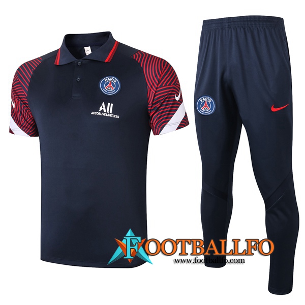 Polo Futbol Paris PSG + Pantalones Azul 2020/2021