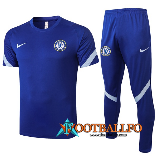 Camisetas de entrenamiento FC Chelsea + Pantalones Azul 2020/2021