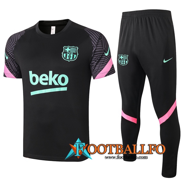 Camisetas de entrenamiento FC Barcelona + Pantalones Negro 2020/2021