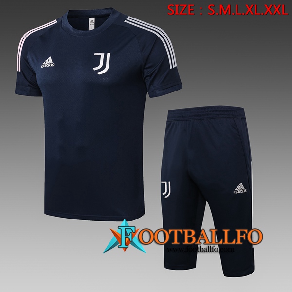 Camisetas de entrenamiento Juventus + Pantalones 3/4 Azul 2020/2021