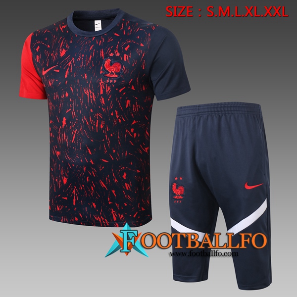 Camisetas de entrenamiento Francia + Pantalones 3/4 Negro 2020/2021