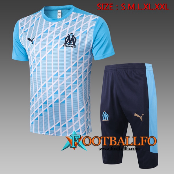 Camisetas de entrenamiento Marsella OM + Pantalones 3/4 Azul 2020/2021
