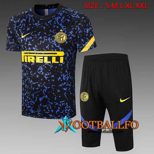 Camisetas de entrenamiento Inter Milan + Pantalones 3/4 Azul 2020/2021