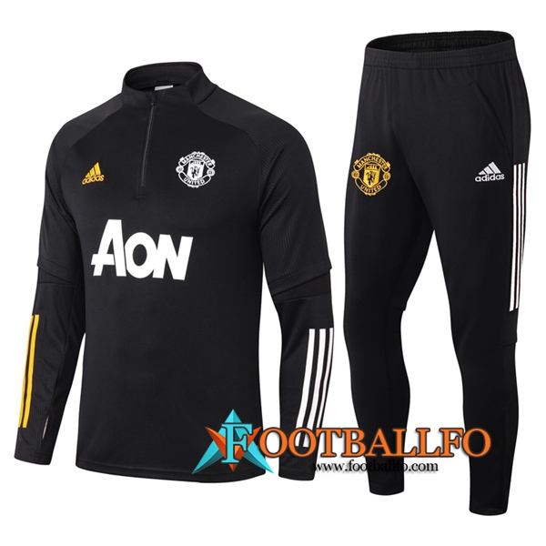 Chandal Futbol + Pantalones Manchester United Negro 2020/2021