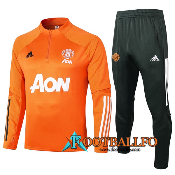 Chandal Futbol + Pantalones Manchester United Naranja 2020/2021