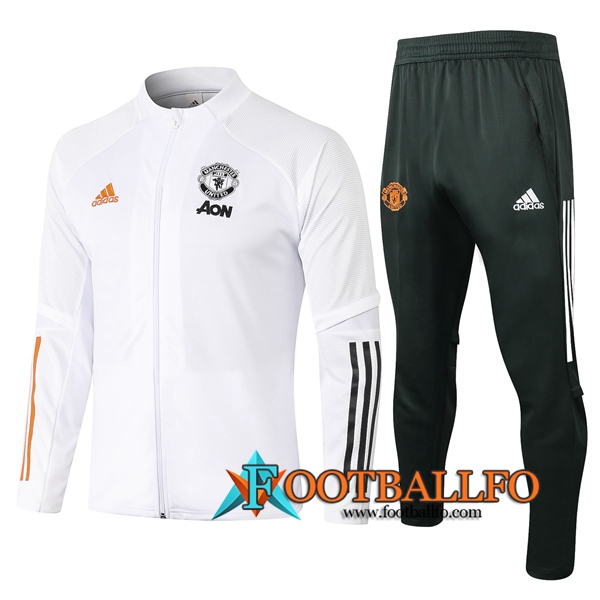 Chandal Futbol - Chaqueta + Pantalones Manchester United Blanco 2020/2021