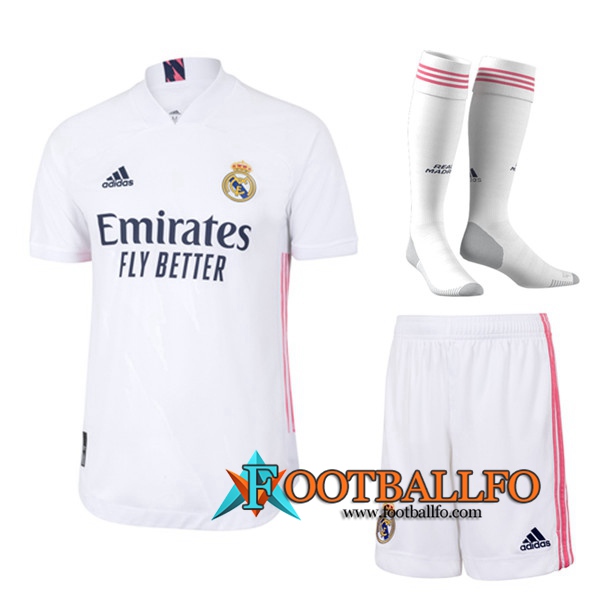 Traje Camisetas Futbol Real Madrid Primera (Cortos+Calcetines) 2020/21