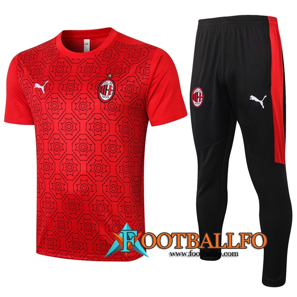 Camiseta Entrenamiento Milan AC + Pantalones Roja 2020/2021