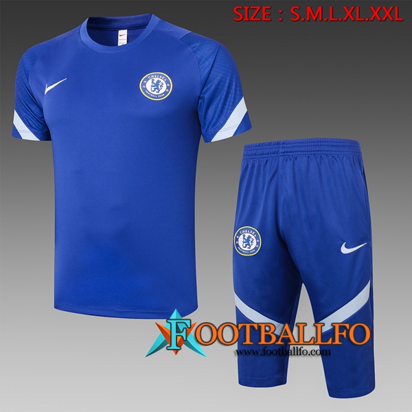 Camiseta Entrenamiento FC Chelsea + Pantalones 3/4 Azul 2020/2021
