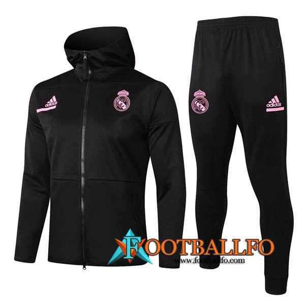 Chandal Futbol - Chaqueta con capucha + Pantalones Real Madrid Negro 2020/2021