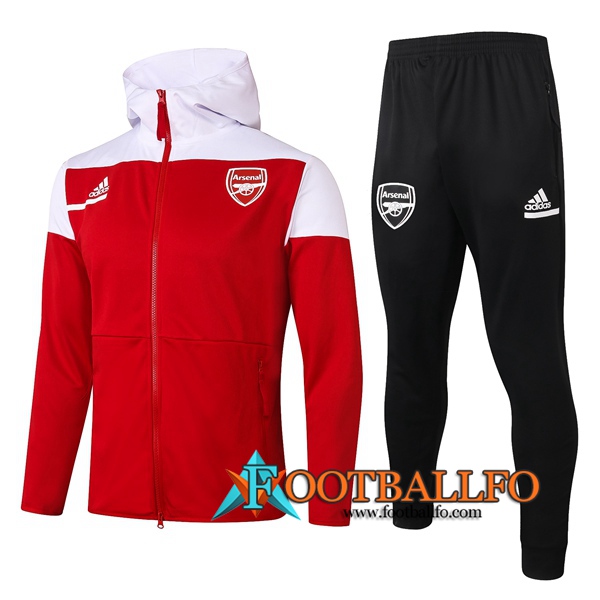 Chandal Futbol - Chaqueta con capucha + Pantalones Arsenal Roja 2020/2021
