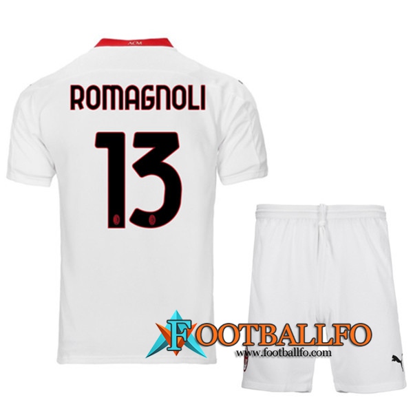 Camisetas Futbol Milan AC (ROMAGNOLI 13) Ninos Segunda 2020/2021