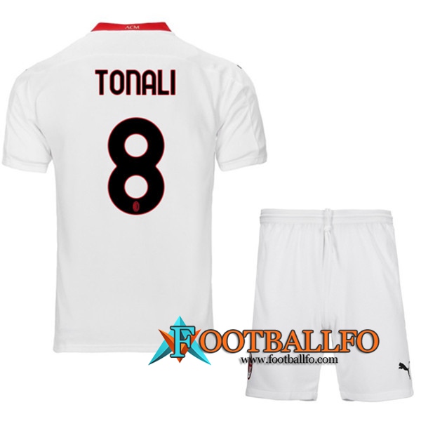 Camisetas Futbol Milan AC (TONALI 8) Ninos Segunda 2020/2021