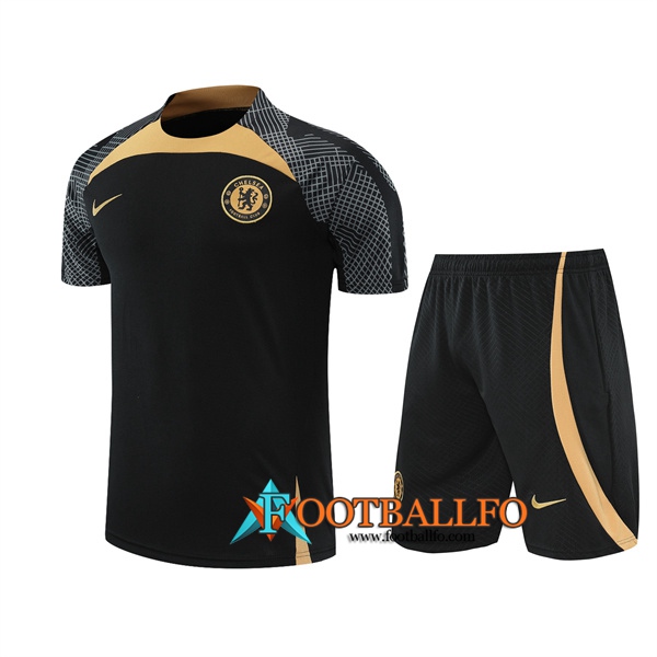Camiseta Entrenamiento +Cortos FC Chelsea Negro 2022/2023