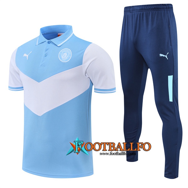 Camiseta Polo Manchester City Azul 2022/2023
