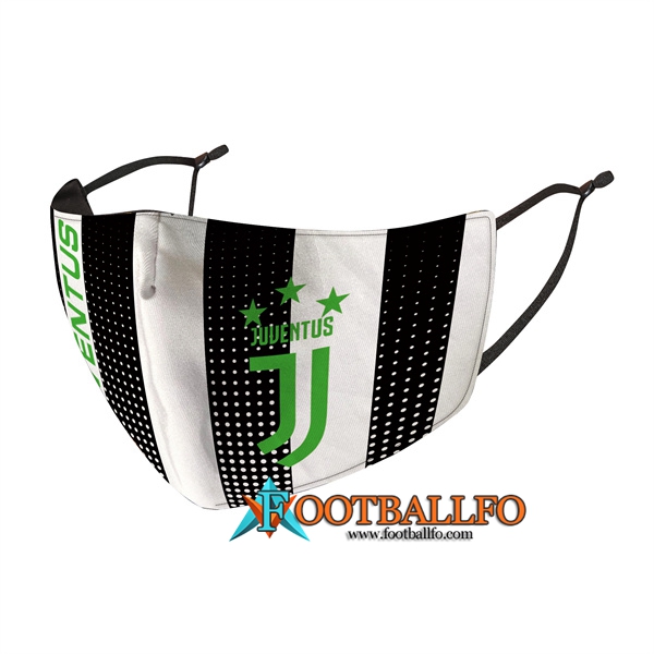 Mascarilla Futbol Juventus Negro/Blanco Reutilisable