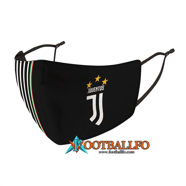 Mascarilla Futbol Juventus Negro Reutilisable