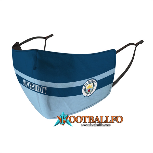 Mascarilla Futbol Manchester City Azul marino Reutilisable
