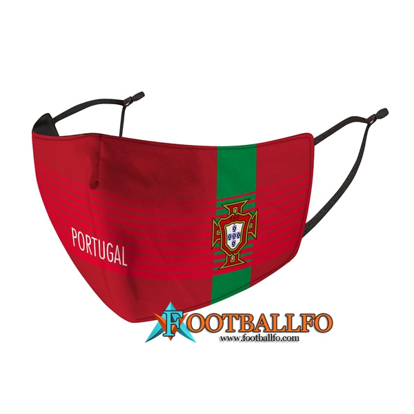 Mascarilla Futbol Portugal Rojo Reutilisable