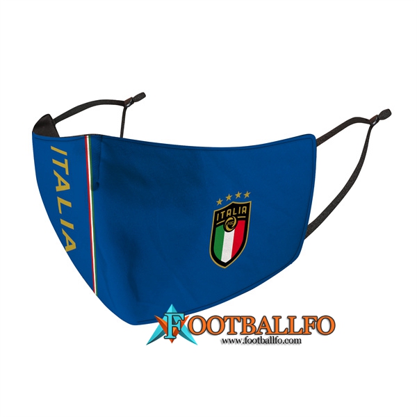 Mascarilla Futbol Italia Azul Reutilisable