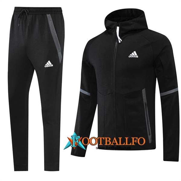 Chaqueta Con Capucha Chandal Adidas Negro 2022/2023