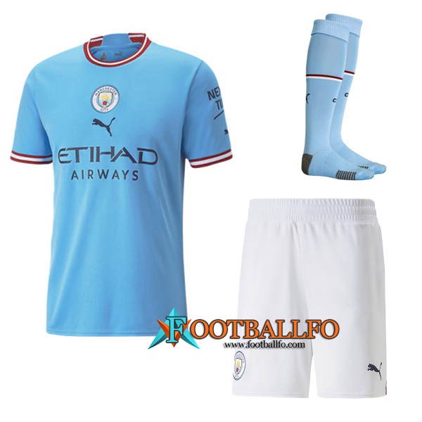 Camisetas De Futbol Manchester City Primera (Cortos + Calcetines) 2022/2023