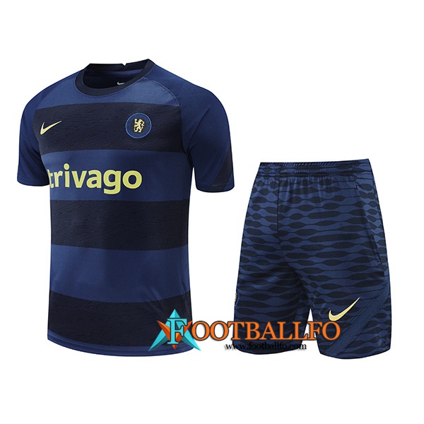 Camiseta Entrenamiento + Cortos FC Chelsea Negro/Azul 2022/2023