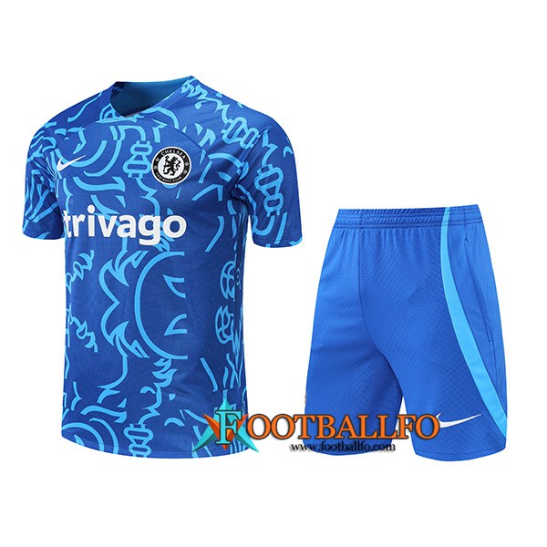 Camiseta Entrenamiento + Cortos FC Chelsea Pattern Azul 2022/2023