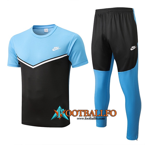 Camiseta Entrenamiento + Pantalones Nike Negro/Azul 2022/2023