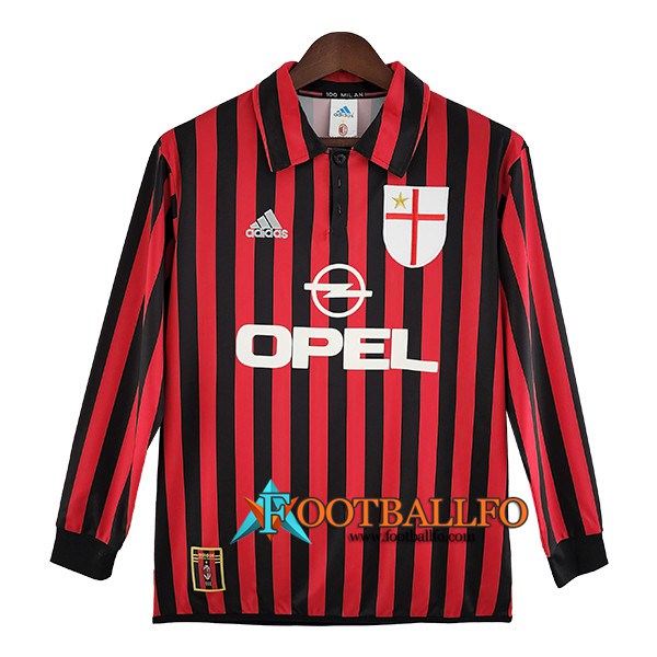Camisetas De Futbol AC Milan Retro Primera Manga Larga 1999/2000