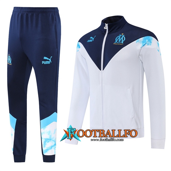 Chandal Equipos De Futbol - Chaquetas Marsella OM Blanco/Azul 2022/2023