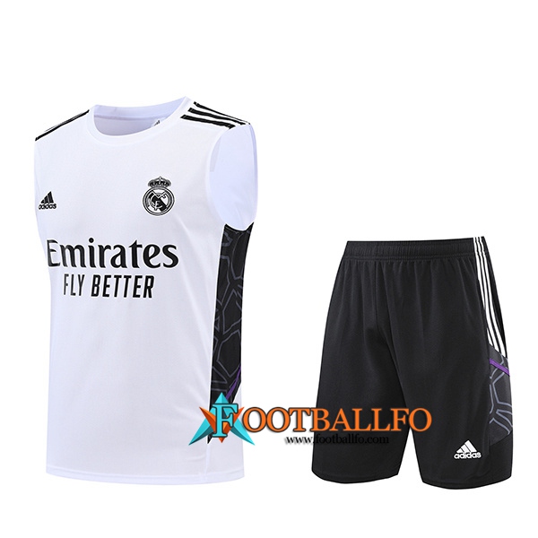 Camiseta Entrenamiento sin mangas + Cortos Real Madrid Blanco 2022/2023