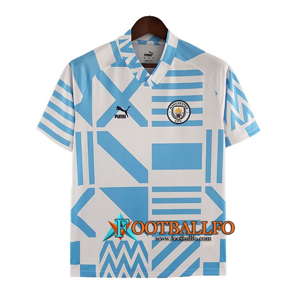 Camiseta Entrenamiento Manchester City Blanco/Azul 2022/2023