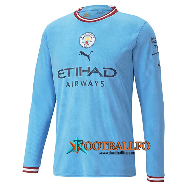 Nueva Camisetas De Futbol Manchester City Manga Larga Primera 2022/2023