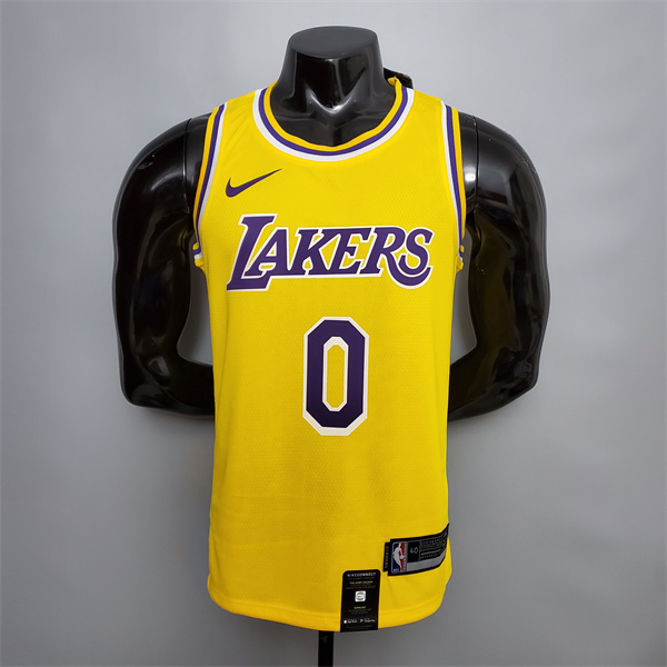 Camisetas Los Angeles Lakers (Kuzma #0) Amarillo Encolure Ronde Commemorative Edition