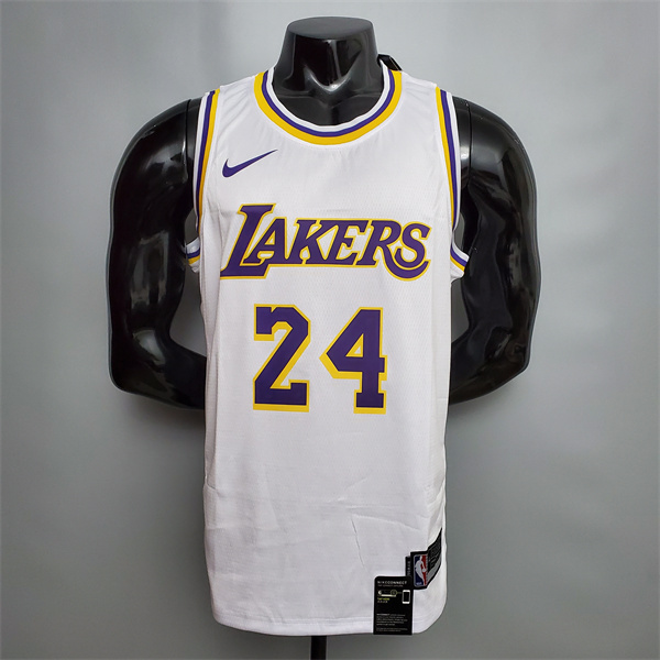 Camisetas Los Angeles Lakers (Bryant #24) Blanco Encolure Ronde