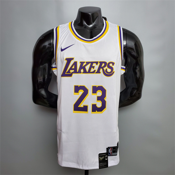 Camisetas Los Angeles Lakers (James #23) Blanco Encolure Ronde